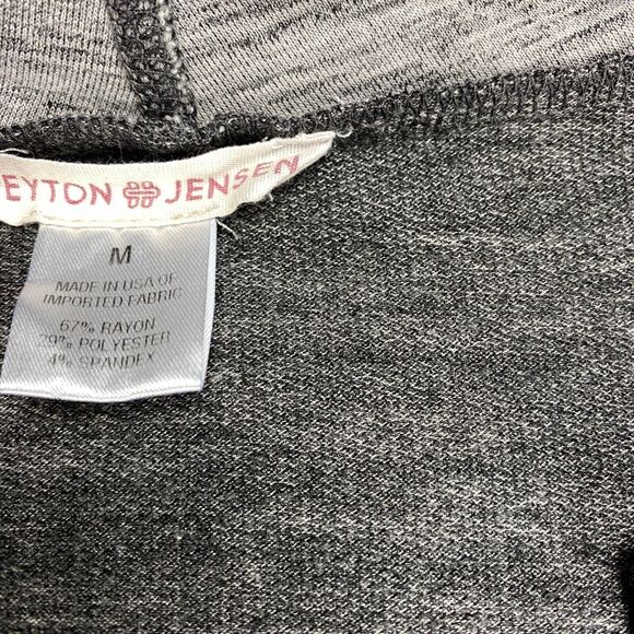 Peyton Jensen Cardigan Top Womens Medium Gray Black Long Sleeve Open Front USA - Picture 7 of 15